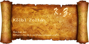 Kölbl Zoltán névjegykártya