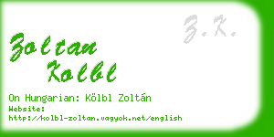 zoltan kolbl business card