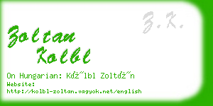 zoltan kolbl business card